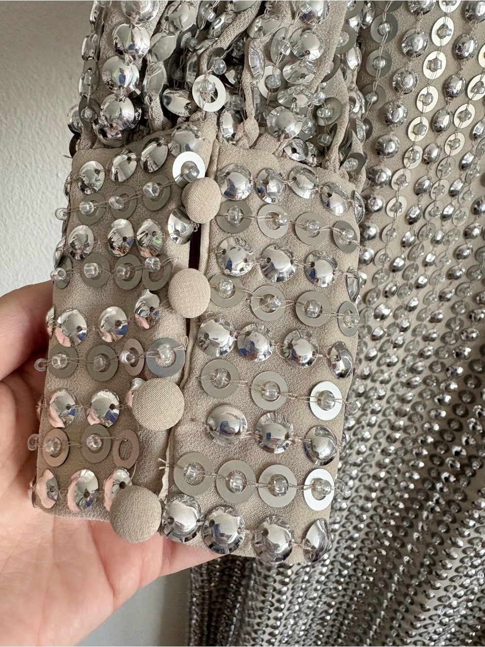 Mac Duggal 10809 Bishop Sleeve Embellished Midi Dress Size 10 - Picture 8 of 11